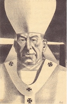 Kardinaal De Jong, getekend door Charles Eyck, 1955